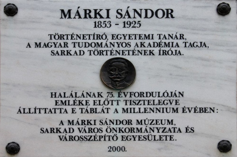 Fájl:Marki Sandor emlektabla Sarkad 2000.jpg