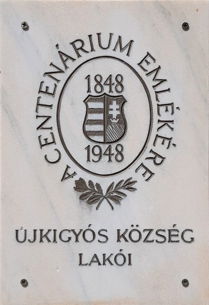 Fájl:1848 centenarium emlektabla Ujkigyos.jpg